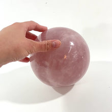 Load and play video in Gallery viewer, Large rose quartz crystal sphere 4.26kg | ASH&amp;STONE Crystal Shop Auckland NZ
