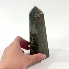 Load and play video in Gallery viewer, Large ocean jasper polished crystal tower 1.1kg | ASH&amp;STONE Crystal Shop Auckland NZ
