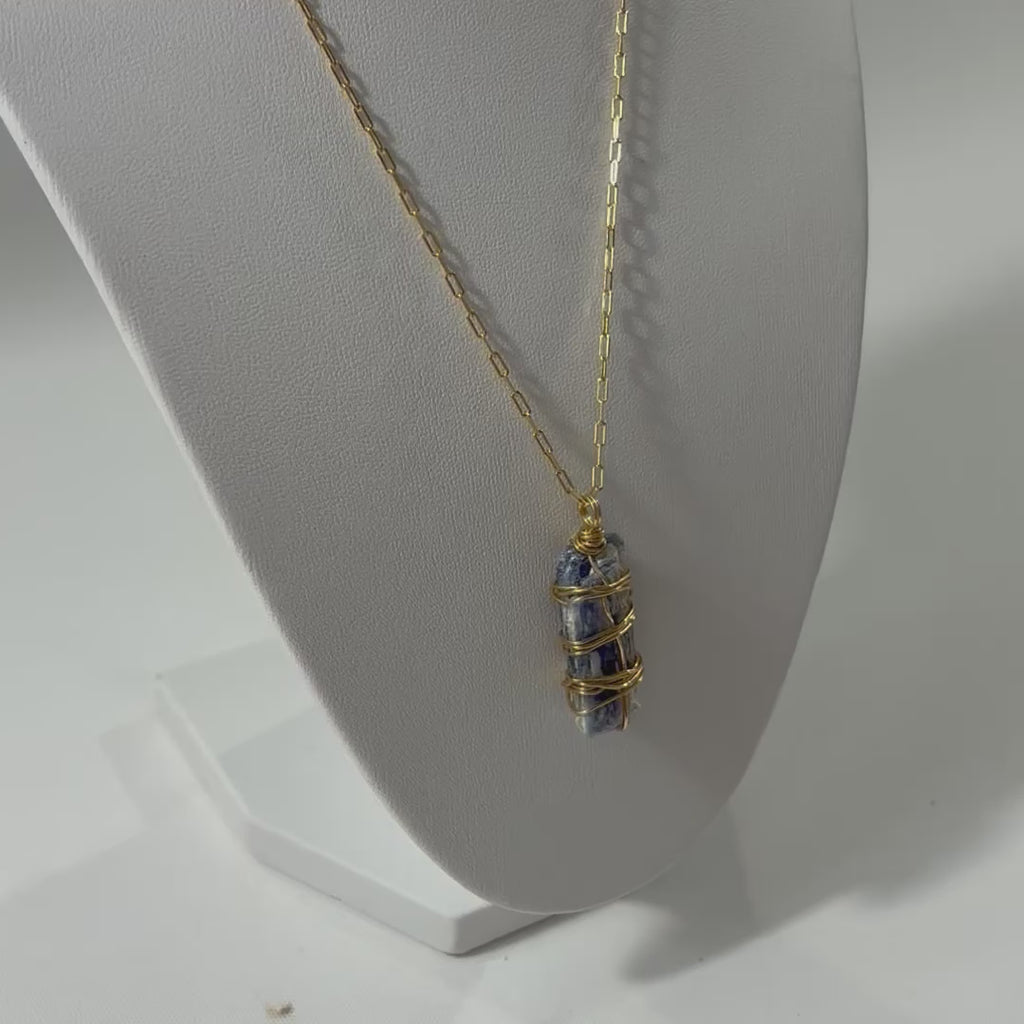 Handmade: Kyanite Crystal Gold plated Necklace | ASH & STONE, Crystals and Jewellery online NZ 