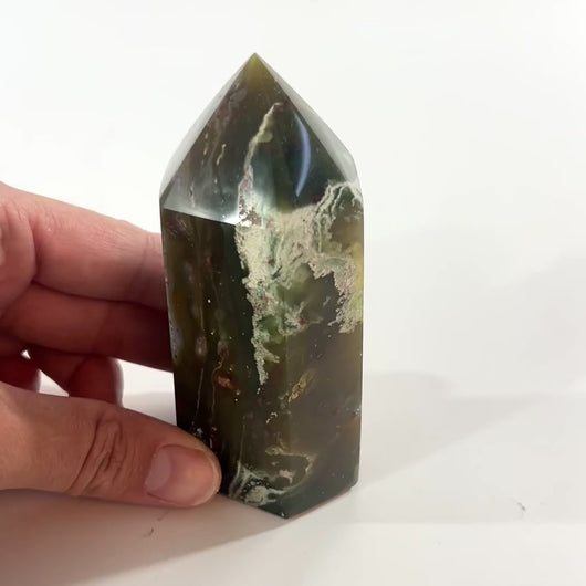 Ocean jasper polished crystal tower | ASH&STONE Crystal Shop Auckland NZ