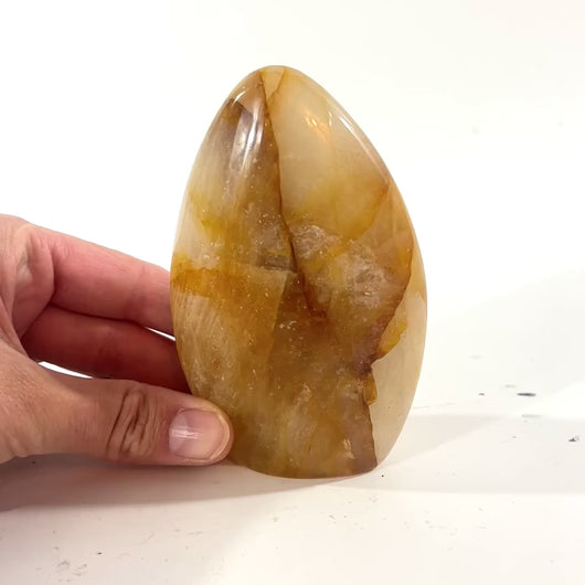 Golden healer polished crystal freeform | ASH&STONE Crystal Shop Auckland NZ