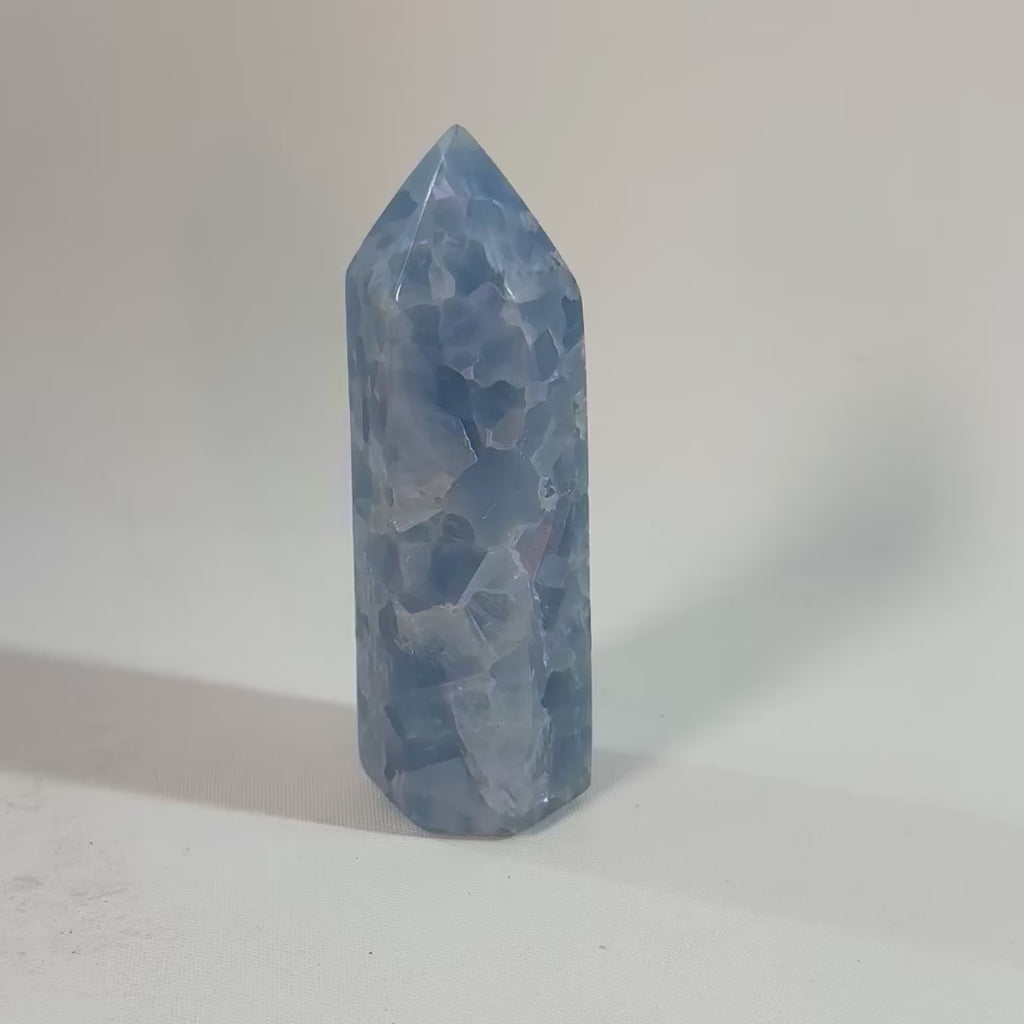 Blue Calcite Tower | ASH & STONE Premium online crystals. Free express shipping. 