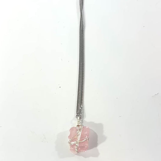 Men's rose quartz crystal pendant necklace | ASH&STONE Crystal Jewellery Shop Auckland NZ