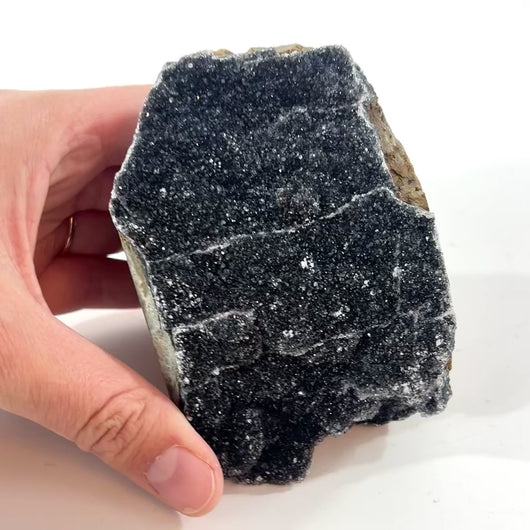 Black amethyst crystal druzy | ASH&STONE Crystal Shop Auckland NZ