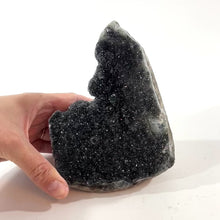 Load and play video in Gallery viewer, Black amethyst crystal druzy 1.2kg | ASH&amp;STONE Crystal Shop Auckland NZ
