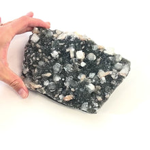 Load and play video in Gallery viewer, Large apophyllite on blue chalcedony crystal cluster 1.3kg | ASH&amp;STONE Crystals Shop Auckland NZ

