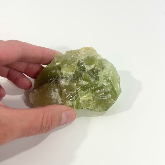 Green calcite crystal chunk | ASH&STONE Crystals Shop Auckland NZ