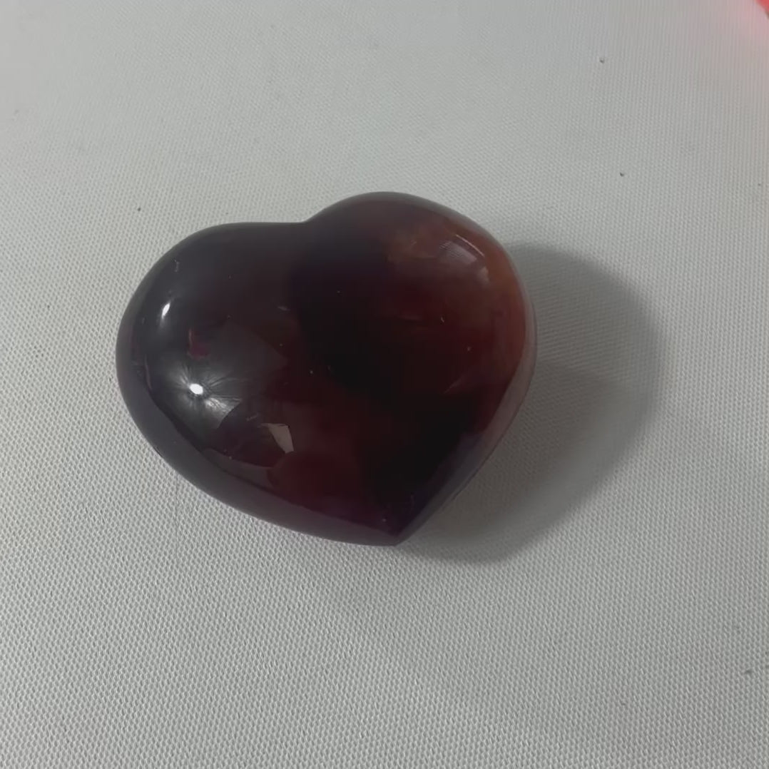 Carnelian deep red polished crystal heart. Free express shipping. Shop online from ASH&STONE crystal shop Auckland NZ. AfterPay available.