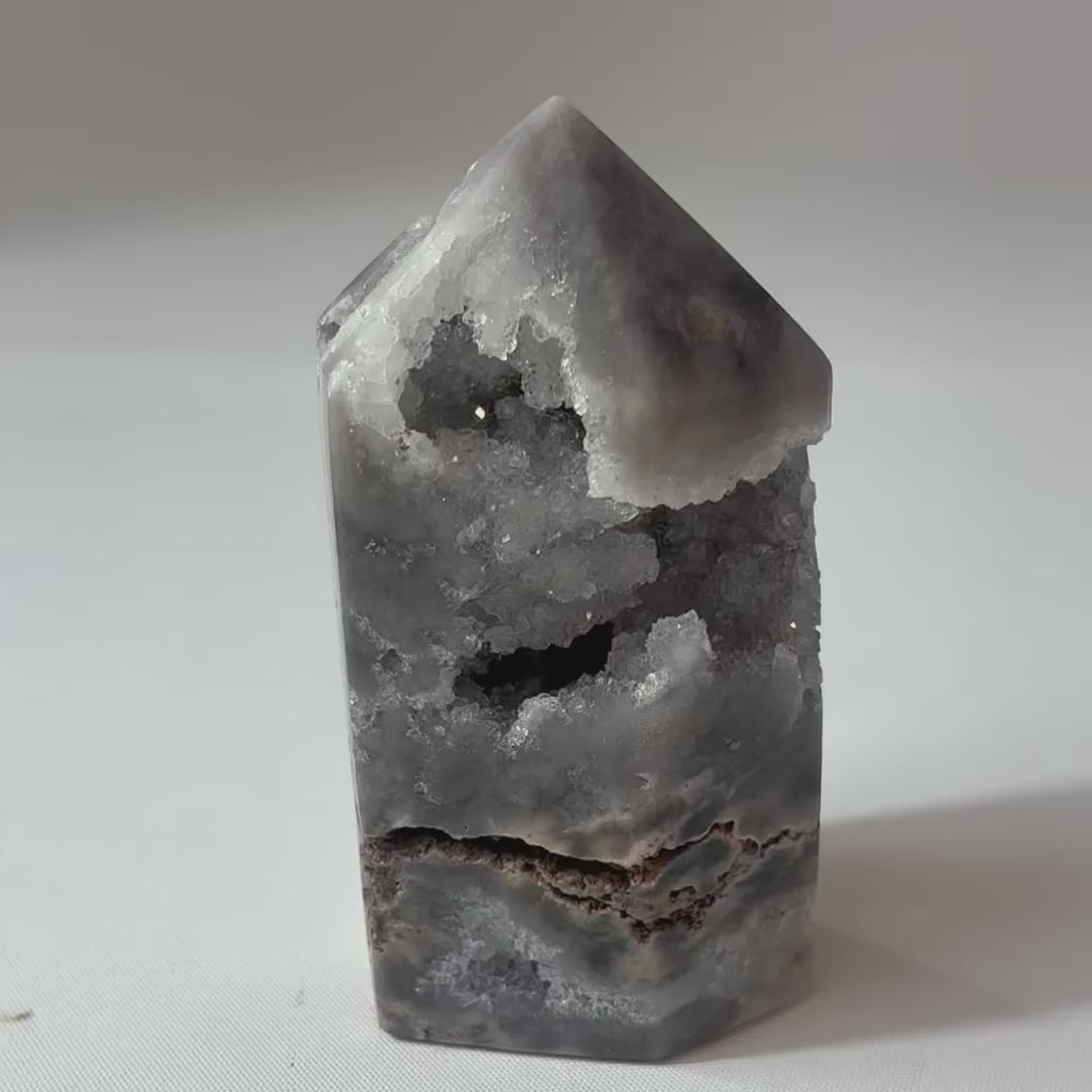Agate polished crystal tower with cave | ASH&STONE Crystal Shop Auckland NZ