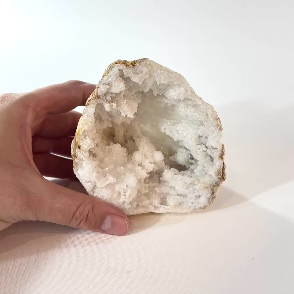 Clear quartz crystal geode half | ASH&STONE Crystal Shop Auckland NZ