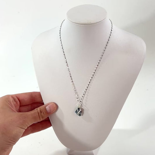 Bespoke NZ-made blue London topaz crystal pendant necklace | ASH&STONE Crystal Shop Auckland NZ