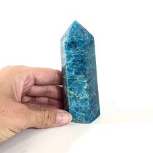 Load and play video in Gallery viewer, Blue apatite polished crystal tower | ASH&amp;STONE Crystals Shop Auckland NZ
