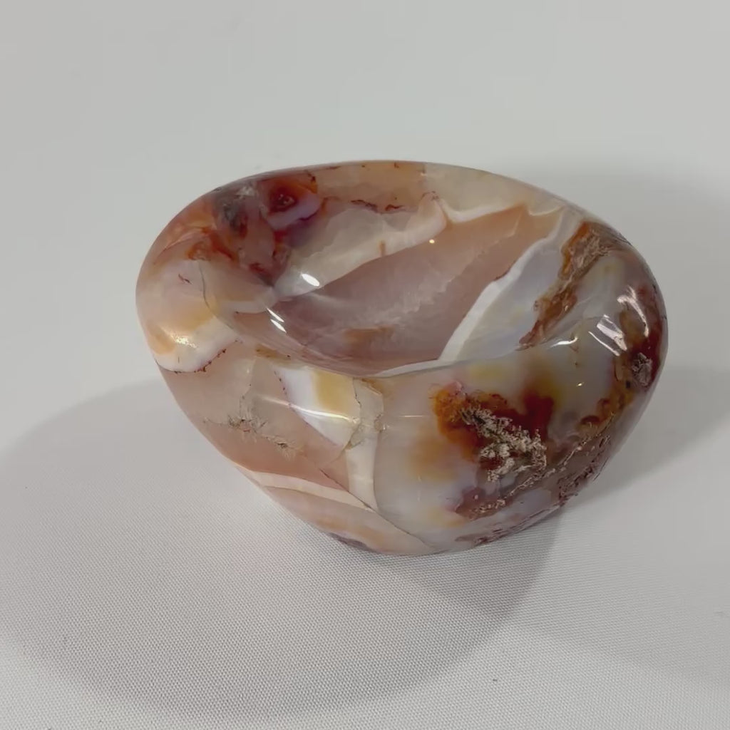 Carnelian polished crystal bowl. Free express shipping. Shop online from ASH&STONE crystal shop Auckland NZ. AfterPay available.