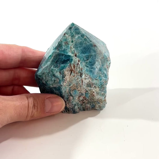 Blue apatite polished crystal point | ASH&STONE Crystal Shop Auckland NZ