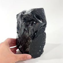 Load and play video in Gallery viewer, Large black obsidian tower 2.8kg | ASH&amp;STONE Crystal Shop Auckland NZ
