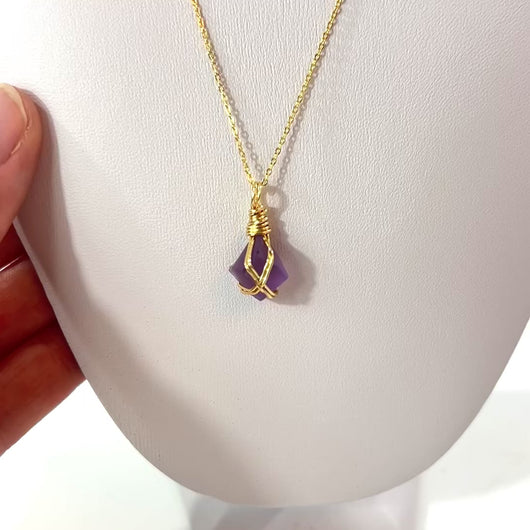 Bespoke NZ-made bespoke African amethyst crystal pendant necklace | ASH&STONE Crystal Jewellery Shop Auckland NZ