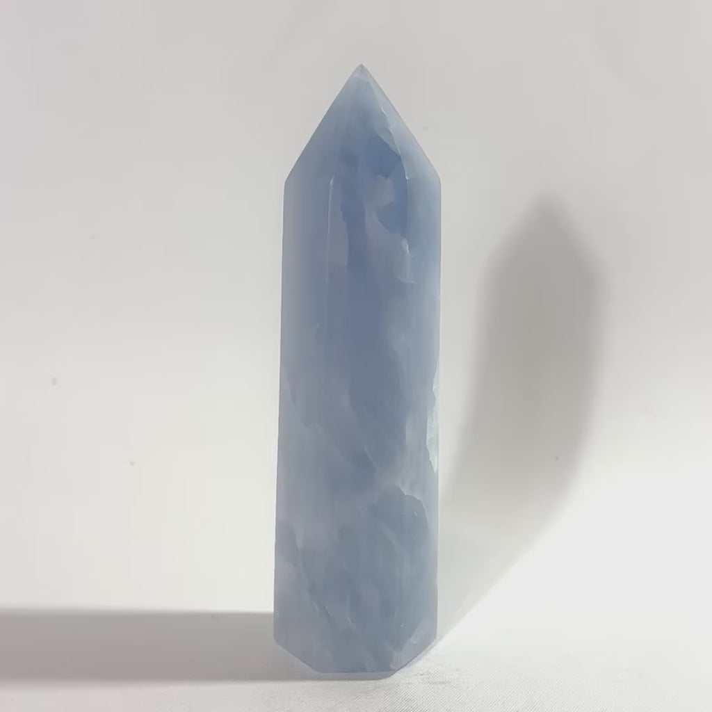 Blue Calcite Tower  | ASH & STONE. Premium online crystals. Free shipping