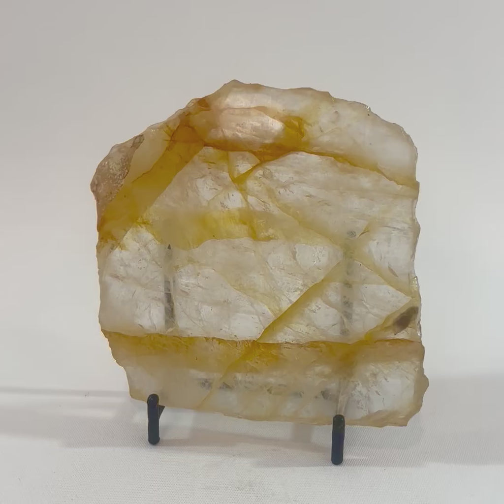 Golden Healer Crystal Slice | ASH & STONE. Premium online crystals. Free express shipping NZ.