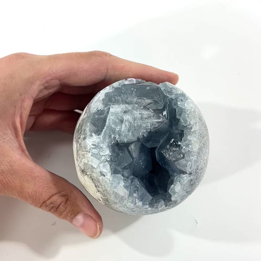 Celestite crystal sphere | ASH&STONE Crystal Shop Auckland NZ