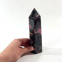 Load and play video in Gallery viewer, Rhodonite polished crystal tower | ASH&amp;STONE Crystal Shop Auckland NZ
