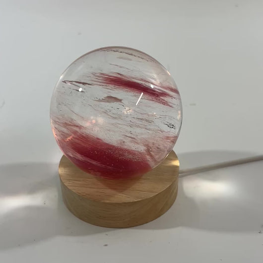 Strawberry obsidian sphere lamp | ASH&STONE Crystal Shop Auckland NZ