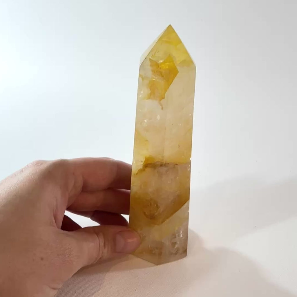 Golden healer crystal tower | ASH&STONE Crystal Shop Auckland NZ