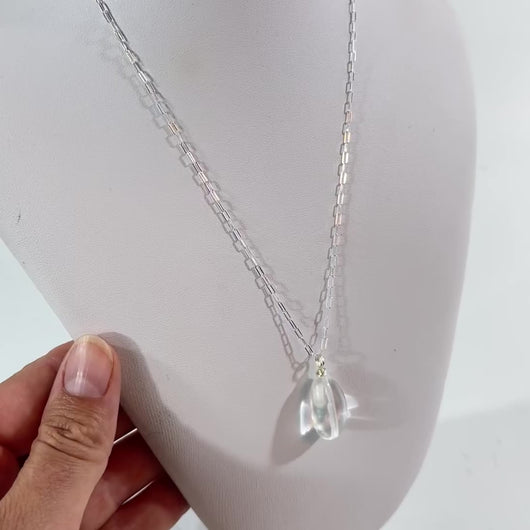 NZ-made clear quartz crystal pendant necklace | ASH&STONE Crystal Jewellery Shop Auckland NZ