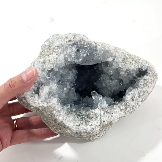 Large celestite crystal cluster 3.55kg | ASH&STONE Crystal Shop Auckland NZ