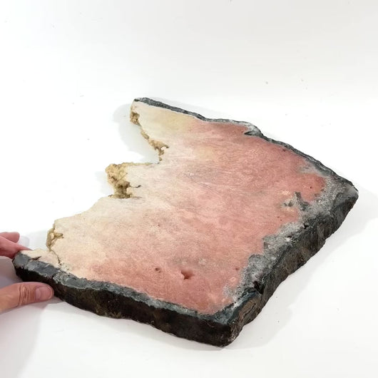 Large pink amethyst crystal slab on stand 5.43kg | ASH&STONE Crystal Shop Auckland NZ