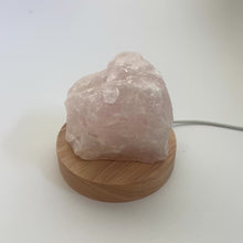 Load and play video in Gallery viewer, Rose quartz crystal lamp on LED base | ASH&amp;STONE Crystals Shop Auckland NZ
