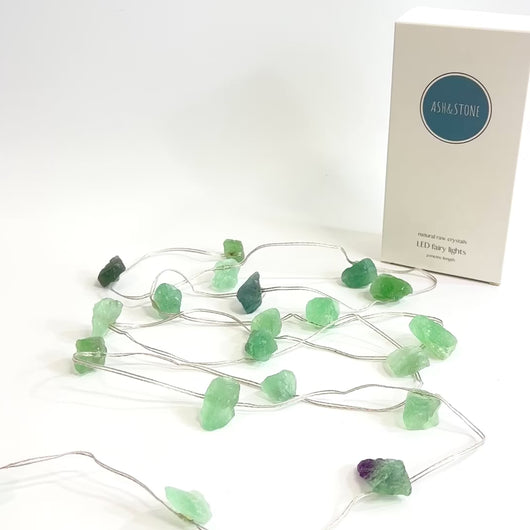 Fluorite crystal fairy lights | ASH&STONE Crystals Shop Auckland NZ