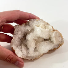 Load and play video in Gallery viewer, Clear quartz crystal geode half | ASH&amp;STONE Crystal Shop Auckland NZ
