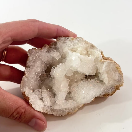 Clear quartz crystal geode half | ASH&STONE Crystal Shop Auckland NZ