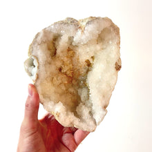 Load and play video in Gallery viewer, Large clear quartz crystal geode half 1.29kg | ASH&amp;STONE Crystals Shop Auckland NZ
