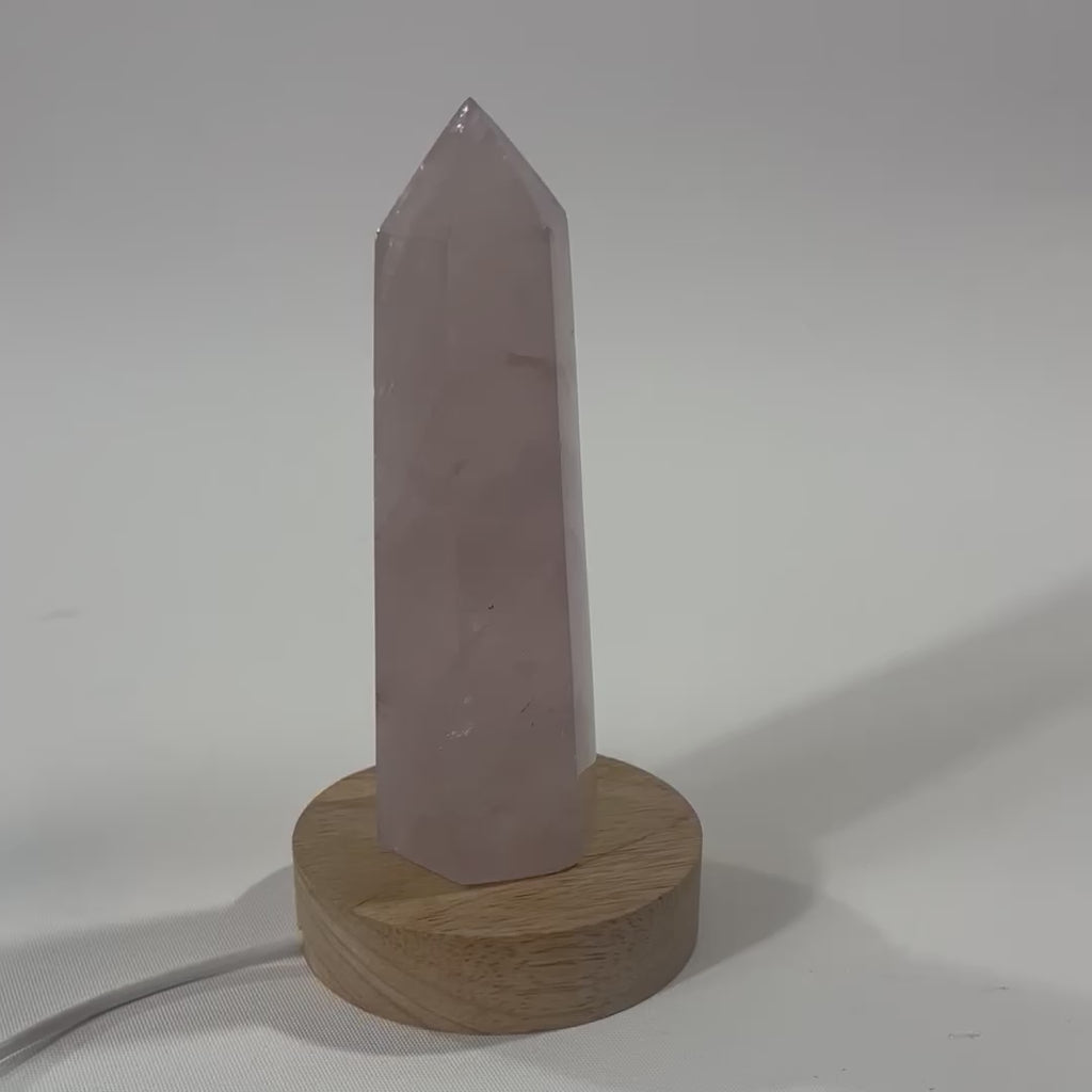 Rose Quartz Crystal Tower Lamp. Free express shipping. Shop online from ASH&STONE Crystal Shop Auckland NZ. AfterPay available. 