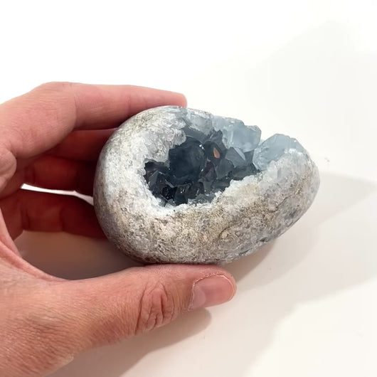 Celestite crystal cluster egg | ASH&STONE Ceramics Shop Auckland NZ