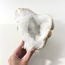 Load and play video in Gallery viewer, Large clear quartz crystal geode half 5.1kg | ASH&amp;STONE Crystals Shop Auckland NZ
