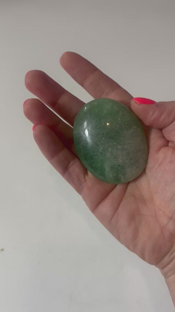 Fluorite crystal palm stone | ASH&STONE Crystal Shop Auckland NZ