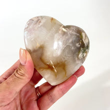 Load and play video in Gallery viewer, Flower agate polished crystal heart | ASH&amp;STONE Crystals Shop Auckland NZ
