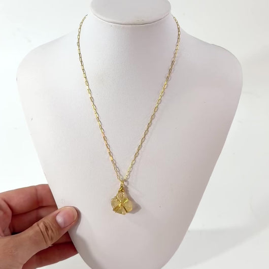 Bespoke NZ-made Libyan desert glass (extremely rare) crystal pendant necklace | ASH&STONE Crystal Jewellery Shop Auckland NZ