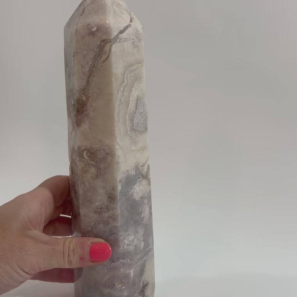 FLOWER Agate chunky polished crystal tower | ASH & STONE crystals online. Free express shipping. 