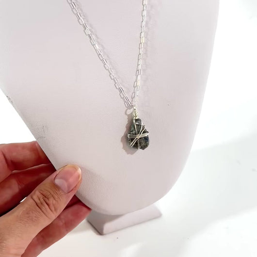 Bespoke NZ-made ocean blue kyanite crystal pendant necklace | ASH&STONE Crystal Jewellery Shop Auckland NZ