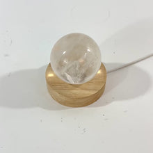 Load and play video in Gallery viewer, Clear quartz crystal sphere on LED lamp base | ASH&amp;STONE Crystal Shop Auckland NZ
