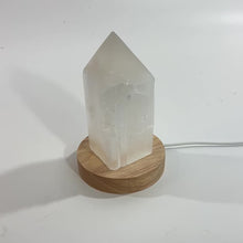 Load and play video in Gallery viewer, Selenite crystal lamp LED wooden base   | ASH&amp;STONE Crystals Shop Auckland NZ
