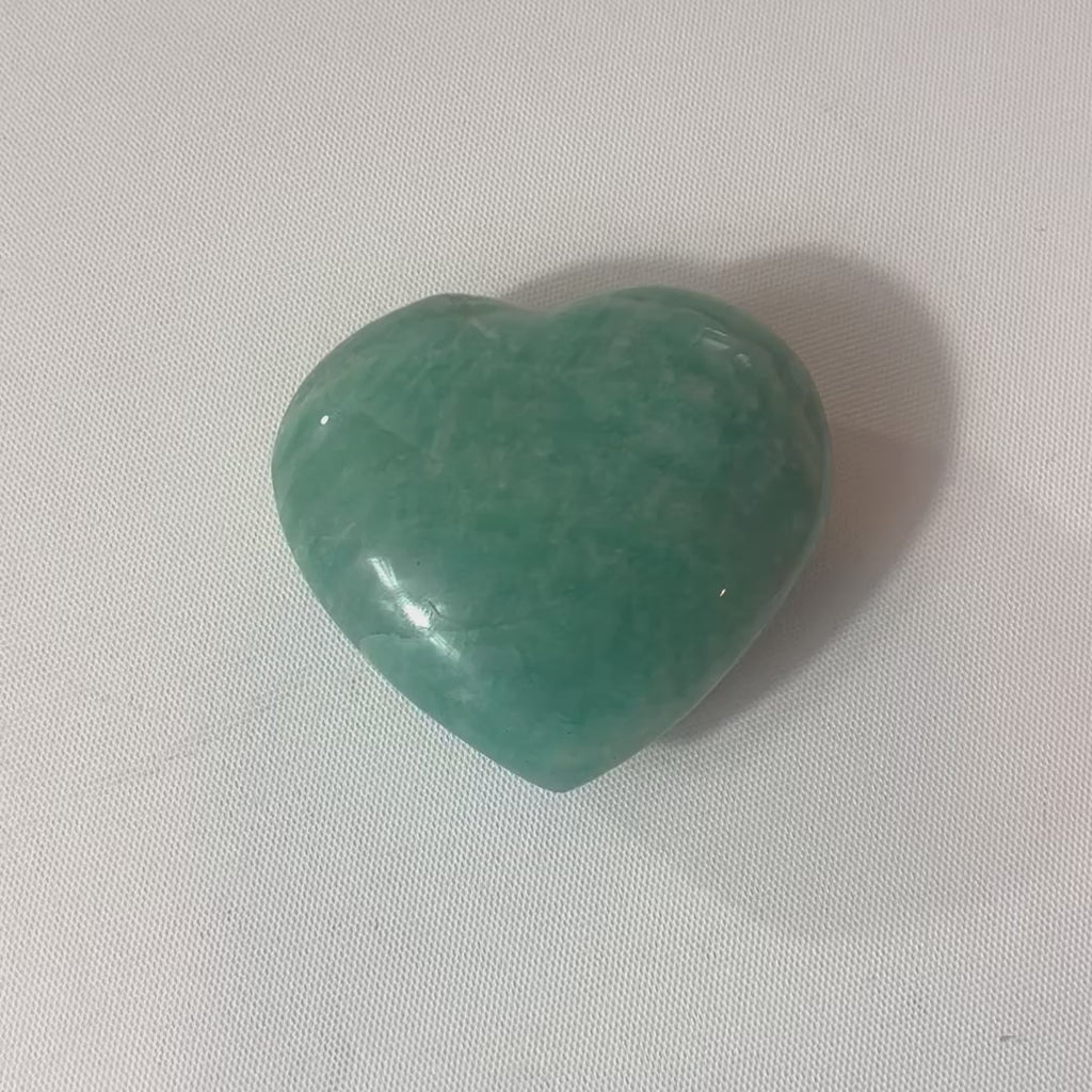 Amazonite polished crystal heart | ASH&STONE Crystal Shop Auckland NZ