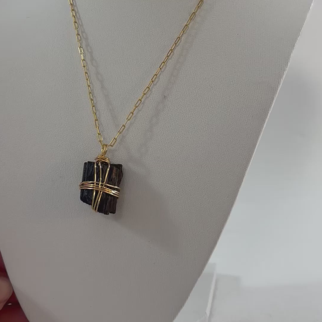 Black Tourmaline Necklace | ASH & STONE Premuim crystal jewellery. Free express shipping NZ 