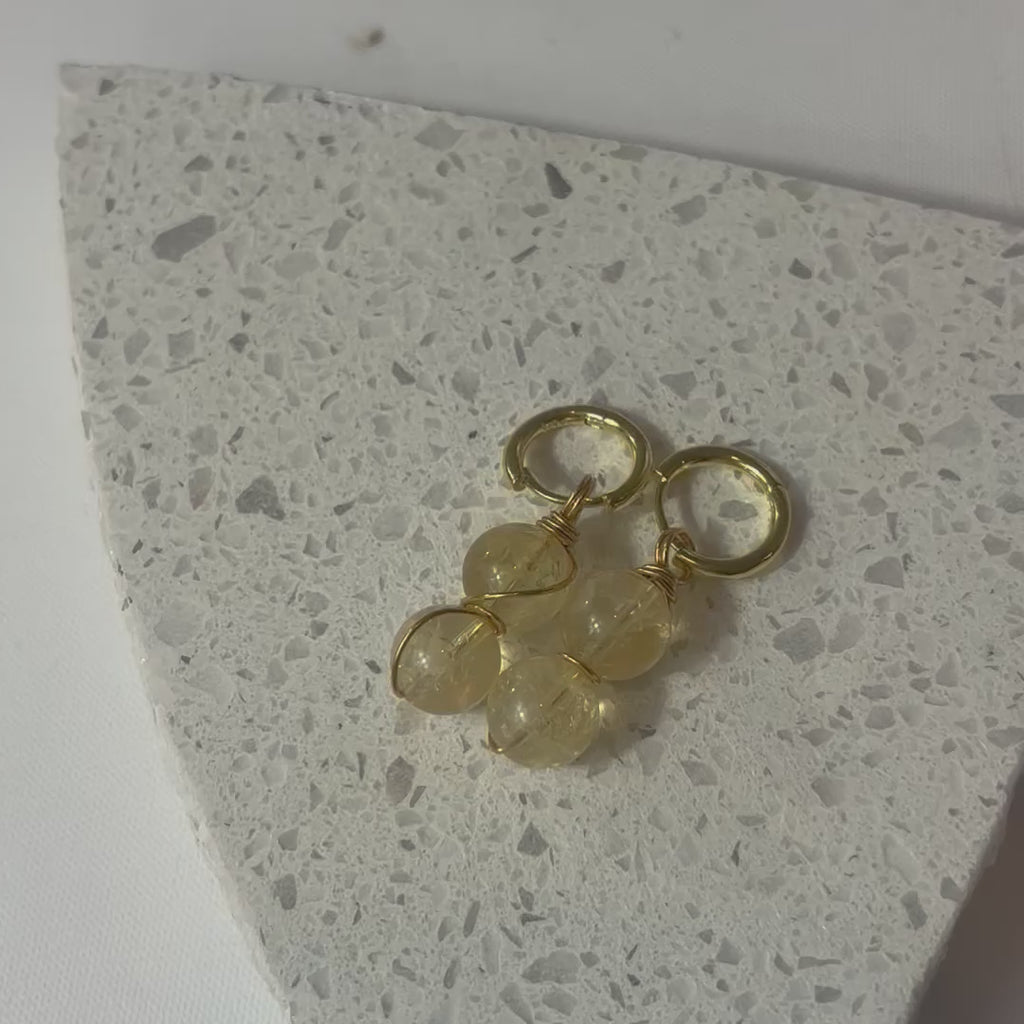 Citrine Gold Hoop Earrings | ASH & STONE Crystals and jewellery, Free express shipping 