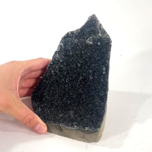 Load and play video in Gallery viewer, Black amethyst crystal druzy 1.36kg | ASH&amp;STONE Crystal Shop Auckland NZ
