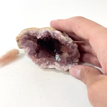 Load and play video in Gallery viewer, A-Grade pink amethyst crystal geode half | ASH&amp;STONE Crystals Shop Auckland NZ
