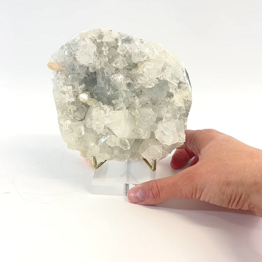 Apophyllite crystal cluster with stand | ASH&STONE Crystals Shop Auckland NZ